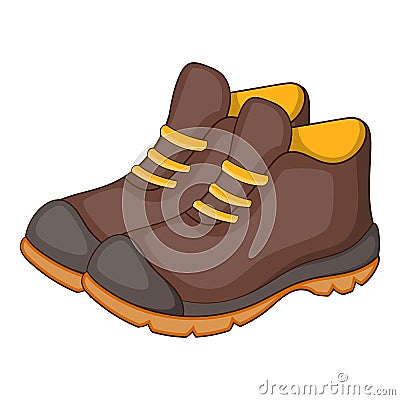 Hiking boots icon, cartoon style Vector Illustration