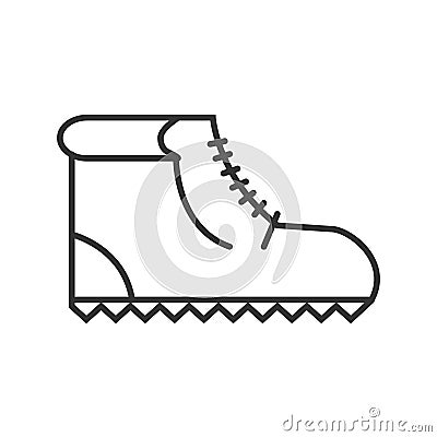 Hiking boots icon or logo line art style. Vector Illustration