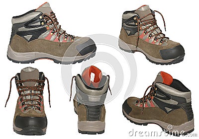 Hiking boots isolated. Stock Photo