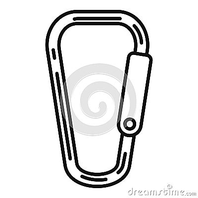 Hiking carabine icon, outline style Vector Illustration