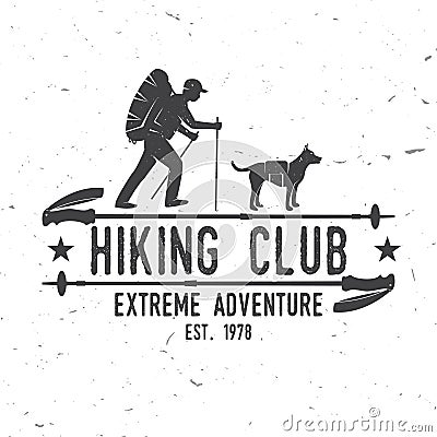 Hiking club Extreme adventure. Vector Illustration