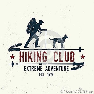 Hiking club Extreme adventure. Vector Illustration