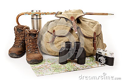 Hiking equipment Stock Photo