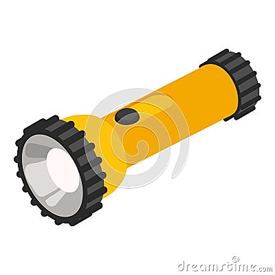 Hiking flashlight icon, isometric style Vector Illustration