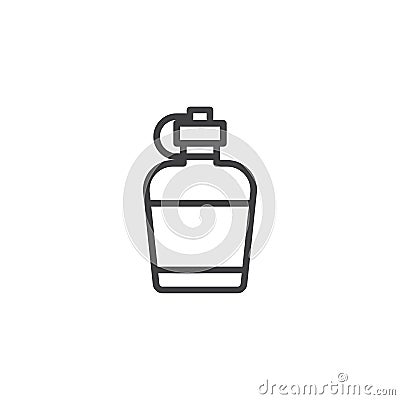 Hiking flask line icon Vector Illustration