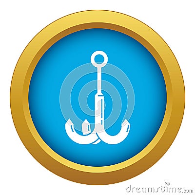 Hiking hook icon blue vector isolated Vector Illustration