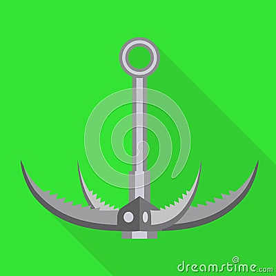 Hiking hook icon, flat style Vector Illustration