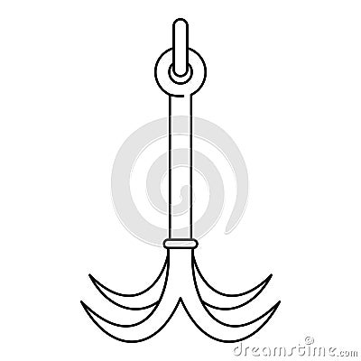 Hiking hook icon, outline style Cartoon Illustration