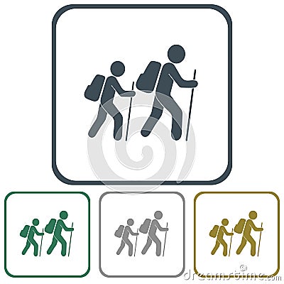 Hiking icon illustration Vector Illustration