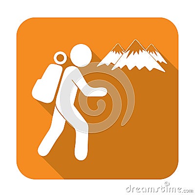 Hiking icon illustration Vector Illustration