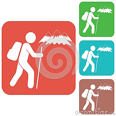 Hiking icon illustration Vector Illustration