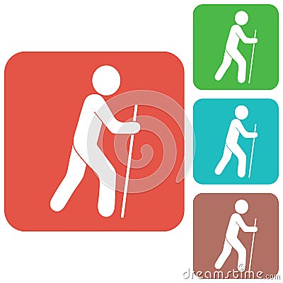 Hiking icon illustration Vector Illustration