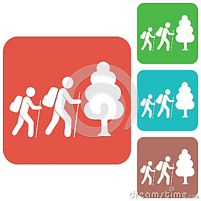 Hiking icon illustration Vector Illustration