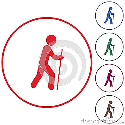 Hiking icon illustration Vector Illustration