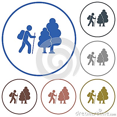 Hiking icon illustration Vector Illustration