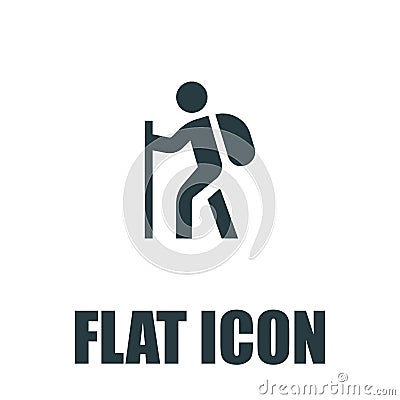 Hiking icon on white background pictogram Stock Photo