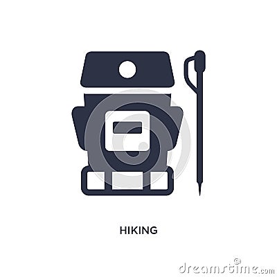 hiking icon on white background. Simple element illustration from free time concept Vector Illustration