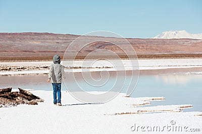 Hiking in lagunas escondidas in atacama desert, chile Stock Photo