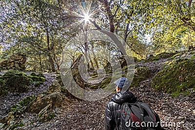 Hiking in Mallorca`s Serra de Tramuntana Stock Photo