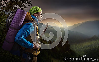 Hiking mountain Stock Photo