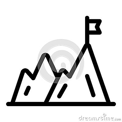 Hiking mountains icon, outline style Vector Illustration