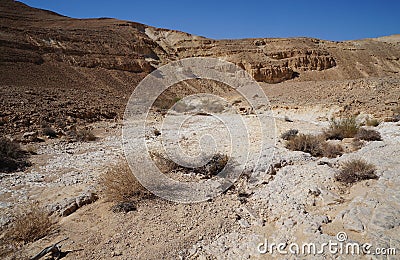 Hiking in Nahal Milhan, South Israel Stock Photo