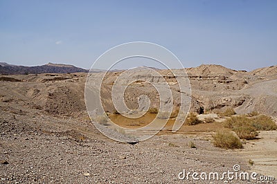 Hiking in Nahal Roded near Eilat, Israel Stock Photo