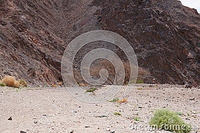 Hiking in Nahal Tzfahot near Eilat, Israel Stock Photo