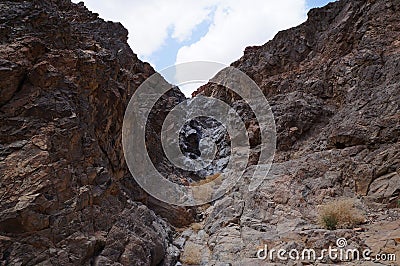 Hiking in Nahal Tzfahot near Eilat, Israel Stock Photo