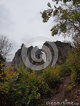 Hiking rock formation Stock Photo