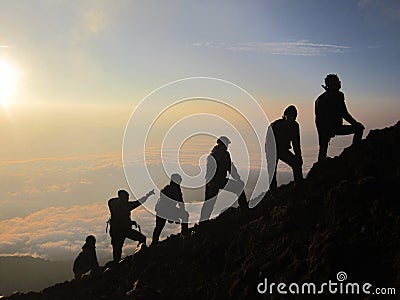 Hiking slamet mountain indonesia Editorial Stock Photo