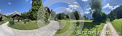 Hiking in the Switzerland mountains Stock Photo