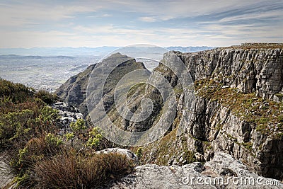 Hiking on the Table Mountain, Cape Town, South Africa Stock Photo