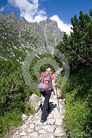 Hiking in Tatra Mountains Stock Photo