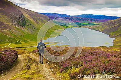 Hiking trail in Cairngorm Mountains, Scotland, UK Editorial Stock Photo