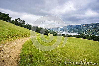 Hiking trail in Coyote Lake Harvey Bear Ranch County Park, Gilroy, south San Francisco bay, California Stock Photo