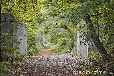 Hiking Trail at High Cliff State Park, Sherwood, Wisconsin Stock Photo