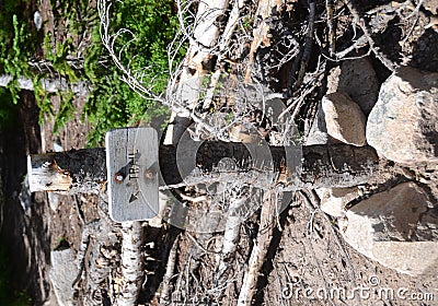 Hiking trail sign Stock Photo