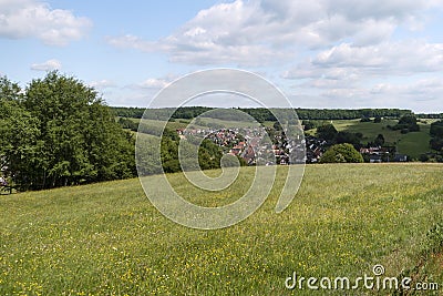 On the Hiking Trail Spessartweg Stock Photo