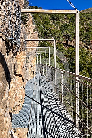 Hiking trail to Colgante bridge (Puente Colgante El Saltillo) Stock Photo