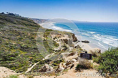 Hiking Trail - Torrey Pines State Natural Preserve - California Editorial Stock Photo