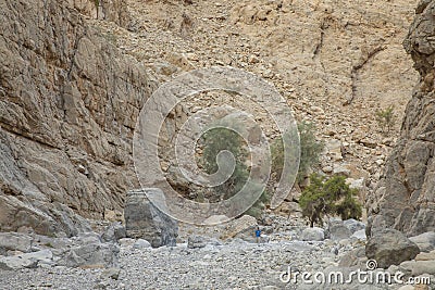 Hiking trails of Hajjar Mountains Stock Photo