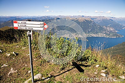 Hiking trails, Lake Como, Italy Stock Photo