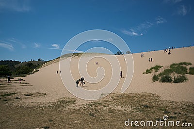 Hiking Up Sleeping Bear Dunes Editorial Stock Photo