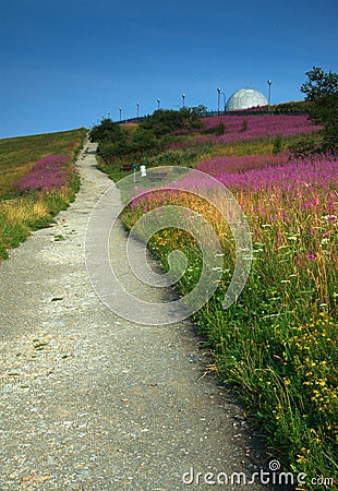 Hiking up the track Stock Photo