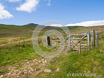 Hiking on Wild Boar Fell and Swarth Fell in the Yorkshire Dales Stock Photo