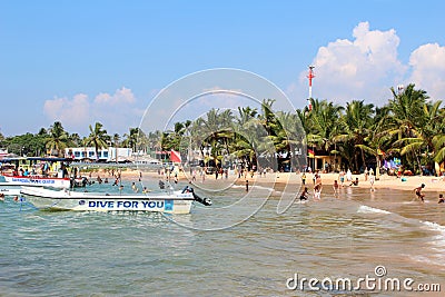 Hikkaduwa Beach in Sri Lanka Editorial Stock Photo