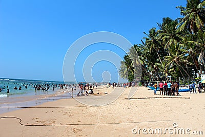 Hikkaduwa Beach in Sri Lanka Editorial Stock Photo