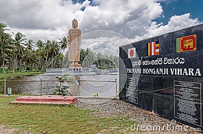 Hikkaduwa, a Giant Sculpture Of A Standing Buddha Equal In Height Editorial Stock Photo