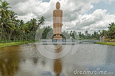 Hikkaduwa, a Giant Sculpture Of A Standing Buddha Equal In Height Editorial Stock Photo